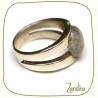 Bague quartz rutilé noir et argent
