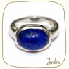 Bague simple en argent et lapis-lazuli