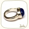 Bague simple en argent et lapis-lazuli