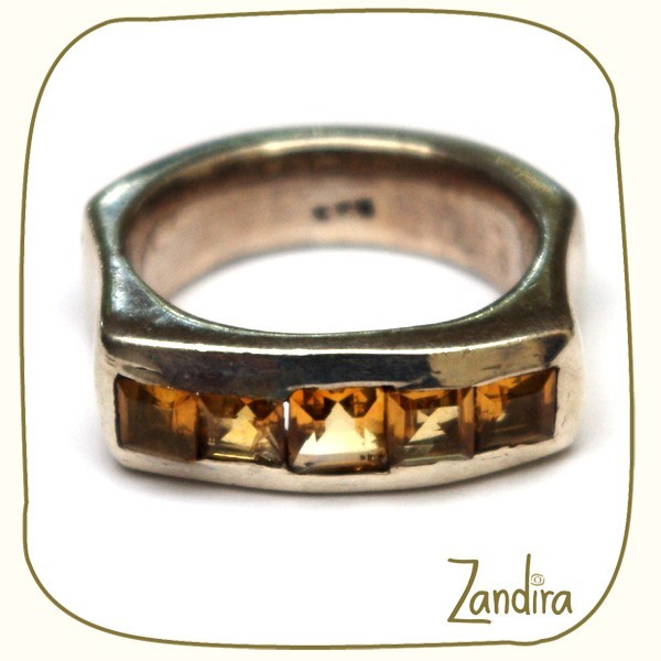 Anneau argent et citrine