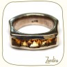 Anneau argent et citrine