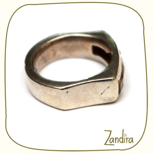 Anneau argent et citrine