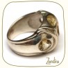 Bague argent et citrine (jaune)