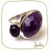 Bague améthyste facétée et argent