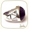Bague améthyste facétée et argent