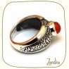Bague anneau petite cornaline et argent