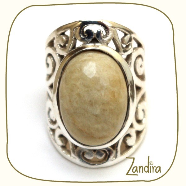 Bague de phalange jaspe et argent