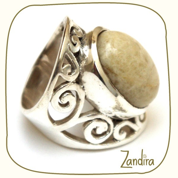 Bague de phalange jaspe et argent