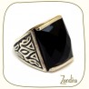 Bague pour homme pierre d'onyx noire