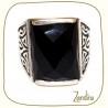 Bague pour homme pierre d'onyx noire
