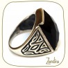 Bague pour homme pierre d'onyx noire