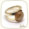 Bague quartz rutilé jaune