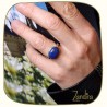 Bague simple en argent et lapis-lazuli