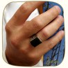 Bague pour homme pierre d'onyx noire