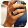 Bague argent travaillé et pierre de grenat