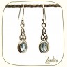 Boucles d'oreilles en topaze et argent - Pierre bleue