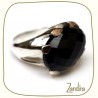 Onyx noir sur monture argent