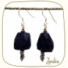 Boucles d'oreilles en lapis lazuli et argent - Pierre bleue