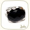 Onyx noir sur monture argent