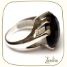 Onyx noir sur monture argent