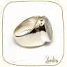 Pierre de lune montée sur argent - Bague homme ou femme