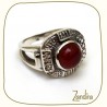 Cornaline montée sur bague argent