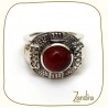 Cornaline montée sur bague argent