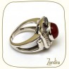 Cornaline montée sur bague argent