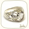 Jolie bague femme en cristal de roche et argent