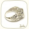 Jolie bague femme en cristal de roche et argent