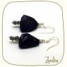 Boucles d'oreilles en lapis lazuli et argent - Pierre bleue