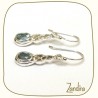 Boucles d'oreilles en topaze et argent - Pierre bleue