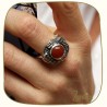 Cornaline montée sur bague argent