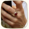 Bague large et petite pierre orange de cornaline