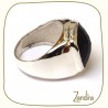 Onyx noir pour homme - Bague
