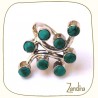 Pierres turquoise sur bague argent femme