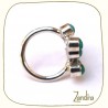 Pierres turquoise sur bague argent femme