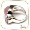 Bague facettée quatrz rose et argent